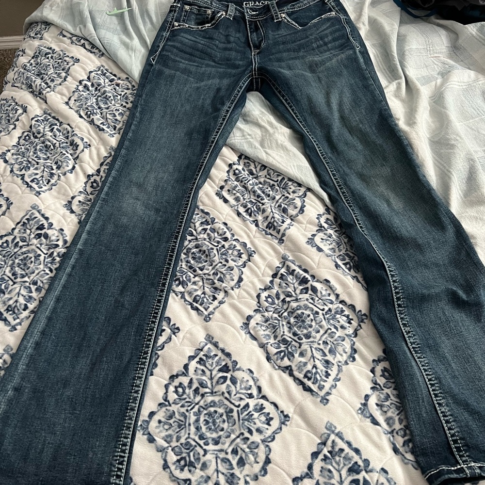 Fleur de lis bootcut Grace jeans size 29x34